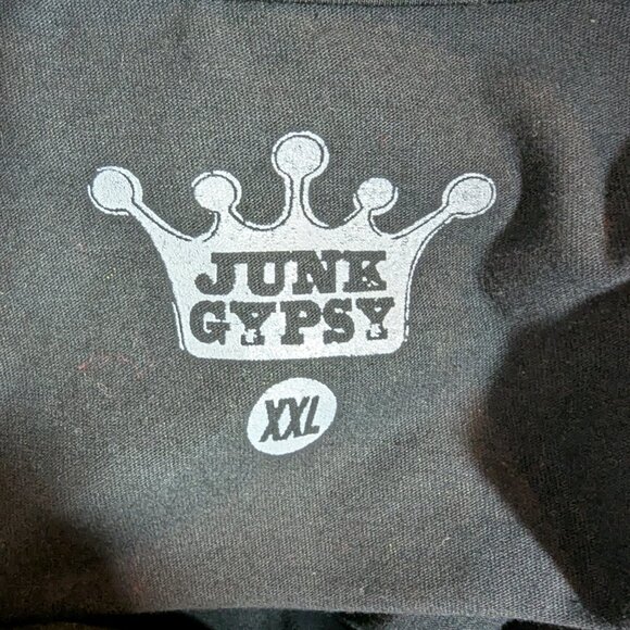 Junk Gypsy Black T-Shirt Tunic Short Sleeve Red Rose Texas Road Trip Size XXL - Picture 7 of 9